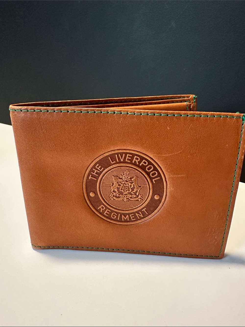Liverpool Regiment Embossed Leather Card & Key Wallet - Brown